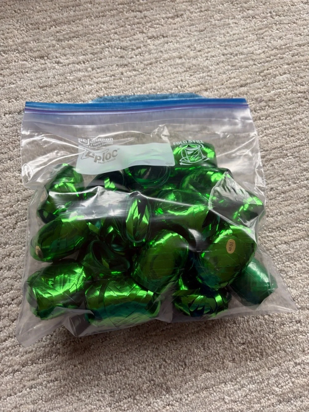 Metallic Green Curling Ribbon Kegs - Lot of 20